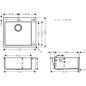 Hansgrohe Éviers - Evier encastré S712-F450, inox 43305800 Hansgrohe Éviers - Evier encastré S712-F450, inox 43305800