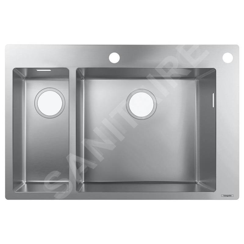 Hansgrohe Éviers - Évier à encastrer S712-F655, inox 43310800 Hansgrohe Éviers - Évier à encastrer S712-F655, inox 43310800