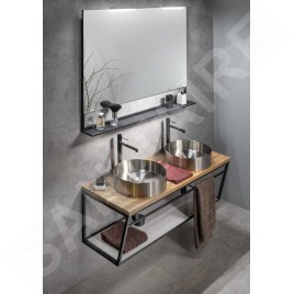 Sapho Ska - Support pour lavabo avec étagère, 1200 mm, blanc mat SKA114