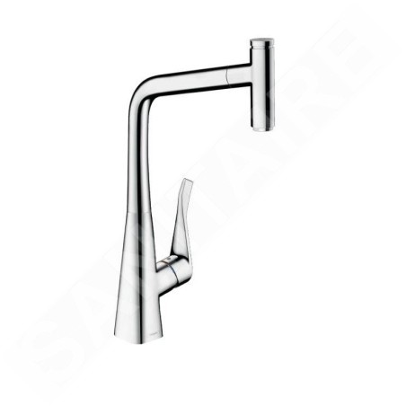 Hansgrohe M71 - Mitigeur d'évier Metris Select, avec bec extractible, EcoSmart, chrome 14786000