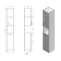 Aqualine Simplex Eco - Armoire avec panier 300x1800x300 mm, blanc mat SIME310 Aqualine Simplex Eco - Armoire avec panier 300x1800x300 mm, blanc mat SIME310