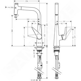 Hansgrohe Talis Select M51 - Mitigeur d'évier Talis Select avec bec extractible, EcoSmart, chrome 72826000