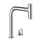 Hansgrohe M71 - Mitigeur d'évier Metris Select avec bec extractible, installation 2 trous, sBox, EcoSmart, chrome 73825000