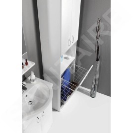 Aqualine Simplex Eco - Armoire avec panier 500x1800x300 mm, blanc mat SIME510