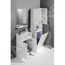 Aqualine Simplex Eco - Armoire avec panier 500x1800x300 mm, blanc mat SIME510