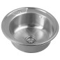 Aqualine Éviers - Evier, diamètre 510 mm, acier inoxydable AQ051B
