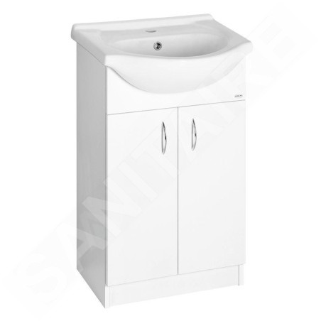 Aqualine Simplex Eco - Armoire lavabo avec lavabo 530x835x307 mm, blanc mat SIME550