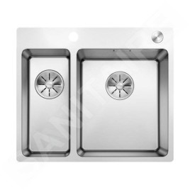 Blanco Andano 340/180 - Évier 585x500 mm avec commande excentrique PushControl, inox 525247