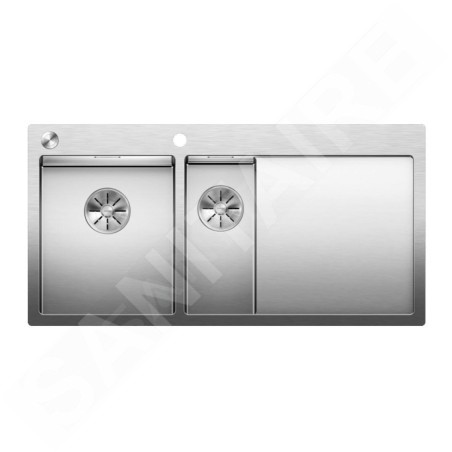 Blanco Claron 6 - Évier 1000x510 mm avec commande excentrique PushControl et égouttoir, inox 521646