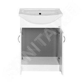 Aqualine Simplex Eco - Armoire lavabo avec lavabo 530x835x307 mm, blanc mat SIME550