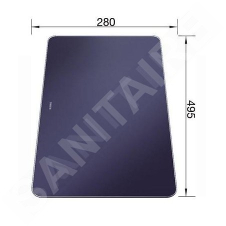 Blanco Accessoires - Planche à découper 495x280 mm, verre/bleu 232846