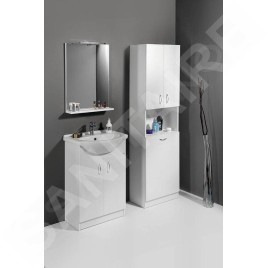 Aqualine Simplex Eco - Armoire lavabo avec lavabo 530x835x307 mm, blanc mat SIME550