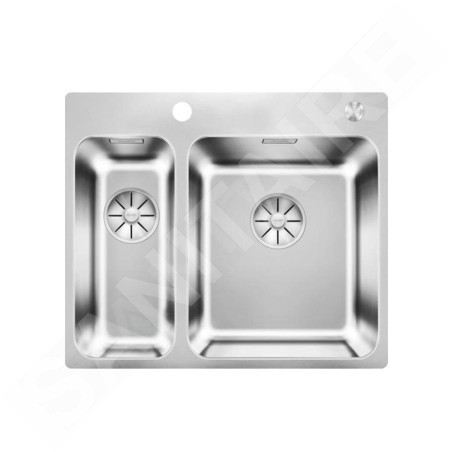 Blanco Solis 340/180 - Évier 585x500 mm avec commande excentrique PushControl, inox brossé 526132