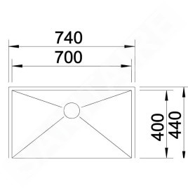 Blanco Zerox 700 - Évier, 740x440 mm, inox Dark Steel 526246
