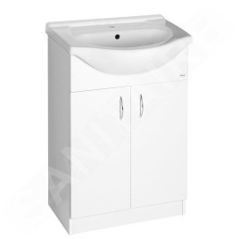 Aqualine Simplex Eco - Armoire lavabo avec lavabo 567x835x307 mm, blanc mat SIME600