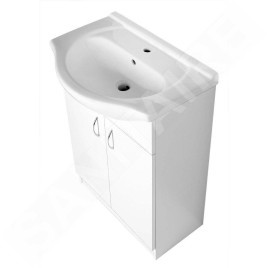 Aqualine Simplex Eco - Armoire lavabo avec lavabo 567x835x307 mm, blanc mat SIME600