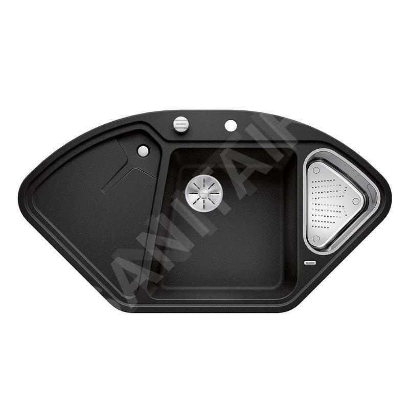 Blanco Delta II - Évier en silgranit 1042x560 mm, avec accessoires, InFino, noir 525868 Blanco Delta II - Évier en silgranit 1042x560 mm, avec accessoires, InFino, noir 525868