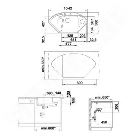 Blanco Delta II - Évier en silgranit 1042x560 mm, avec accessoires, InFino, noir 525868
