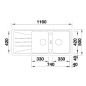 Blanco Sona 8 - Évier en silgranit 1160x500 mm, noir 525979