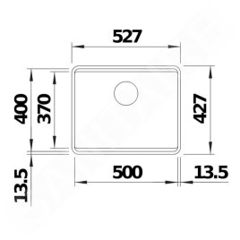 Blanco Etagon 500 - Évier en silgranit, 527x427 mm, avec rails, gris rocher 526344