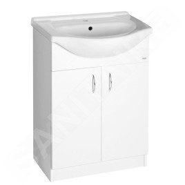 Aqualine Simplex Eco - Armoire lavabo avec lavabo 630x835x307 mm, blanc mat SIME650