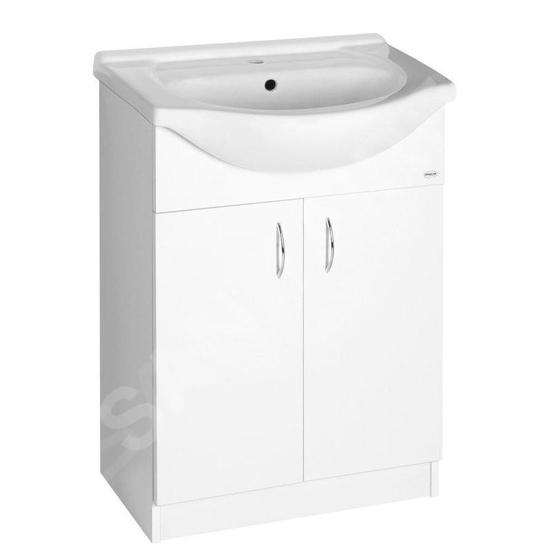 Aqualine Simplex Eco - Armoire lavabo avec lavabo 630x835x307 mm, blanc mat SIME650