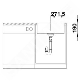 Blanco Subline 500 - Évier en silgranit, 543x443 mm, SteelFrame, noir 525997