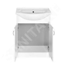 Aqualine Simplex Eco - Armoire lavabo avec lavabo 630x835x307 mm, blanc mat SIME650