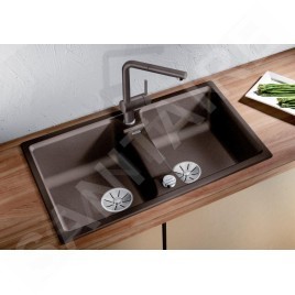 Blanco Lexa 8 - Évier en silgranit, 780x500 mm, avec commande de vidage, noir 525905