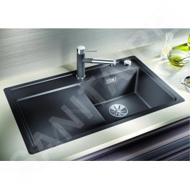 Blanco Zenar 45 - Évier en silgranit, 848x498 mm, avec commande de vidage, noir 526043
