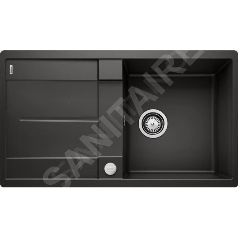 Blanco Metra 5 - Évier en silgranit, 850x490 mm, avec commande de vidage, noir 525921