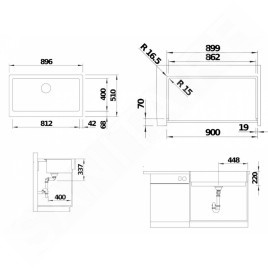 Blanco Vintera XL 9 - Évier en silgranit, 896x510 mm, café 526108