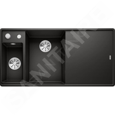 Blanco Axia III 6 - Évier en silgranit, 990x500 mm, avec commande de vidage et accessoires, noir 525853