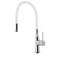 Sapho Sili - Robinet d’évier avec bras flexible, blanc/chrome SR481