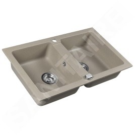 Sapho Éviers - Evier en granit, 780x475 mm, beige GR2222