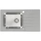 Alveus Altone - Évier 780x435 mm, avec commande de vidage, verre gris / inox 1130528