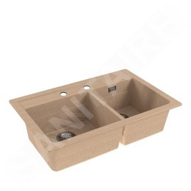 Alveus Atrox - Évier en granit 790x500 mm, avec commande de vidage, beige 1132000