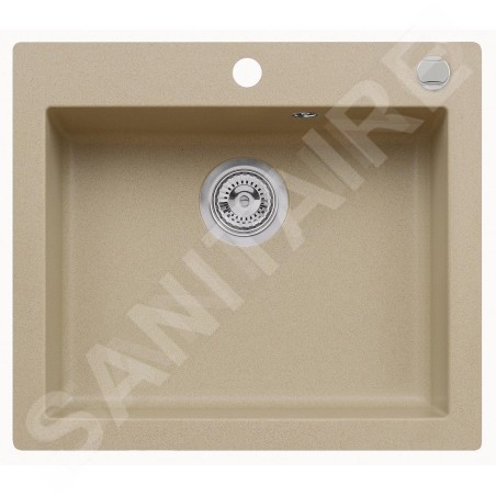 Alveus Cortina - Évier en granit 570x500 mm, avec commande de vidage, beige 1133446
