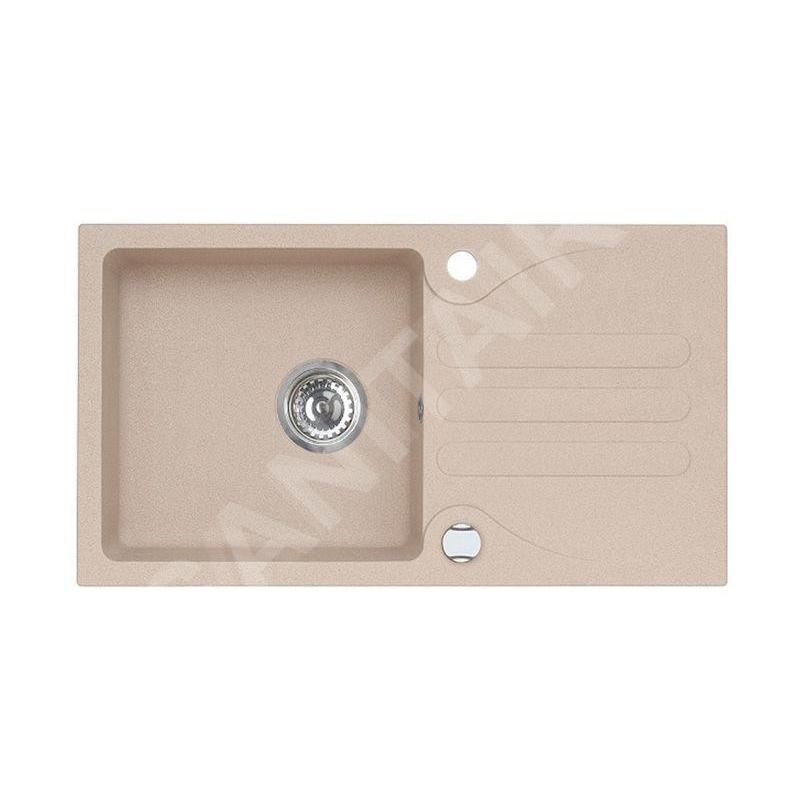 Alveus Galapagos - Évier en granit 770x430 mm, avec commande de vidage, beige 1091213