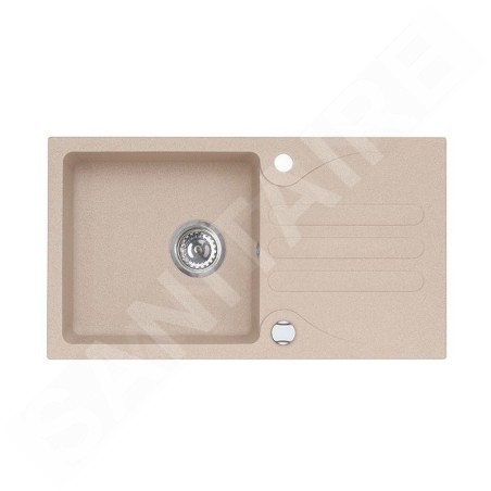 Alveus Galapagos - Évier en granit 770x430 mm, avec commande de vidage, beige 1091213