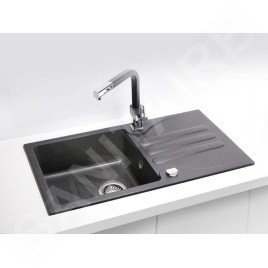 Alveus Galapagos - Évier en granit 770x430 mm, avec commande de vidage, carbone 1091214