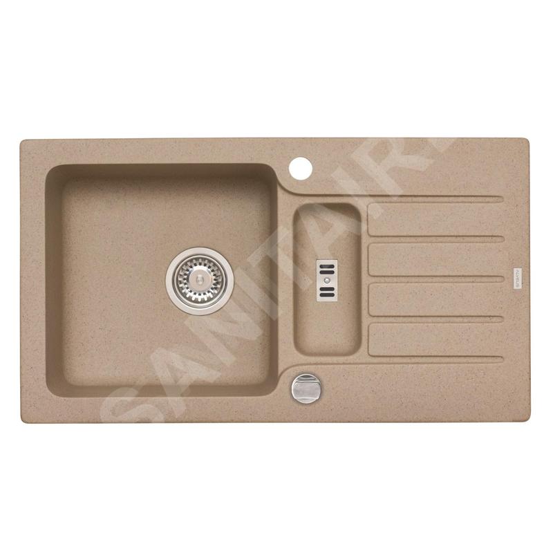 Alveus Niagara - Évier en granit 780x435 mm, avec commande de vidage, beige 1089486