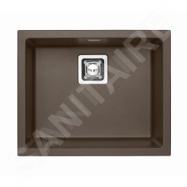 Alveus Quadrix granital - Évier en granit 560x460 mm, avec commande de vidage, chocolat 1108036