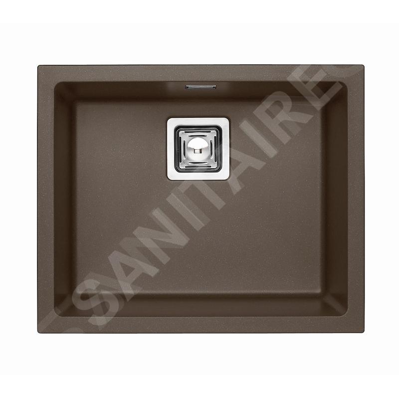 Alveus Quadrix granital - Évier en granit 560x460 mm, avec commande de vidage, chocolat 1108036