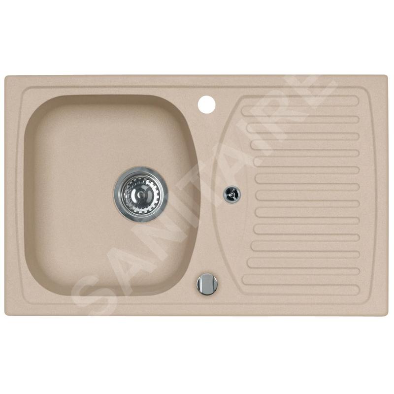 Alveus Record - Évier en granit 780x480 mm, avec commande de vidage, beige 1130330