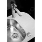 Alveus Wave - Évier 620x500 mm,avec commande de vidage, verre blanc / inox 1102727