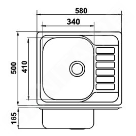Novaservis Éviers - Évier 500x580 mm, acier inoxydable DR50/58