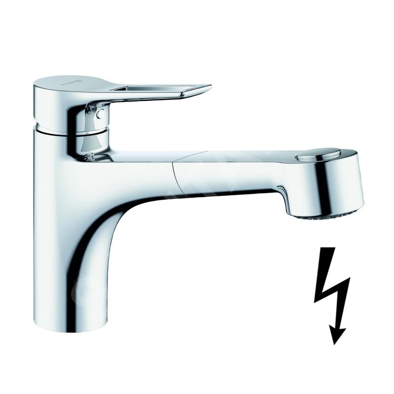 Kludi Mix - Mitigeur d'évier avec douchette extractible, chrome 329420562