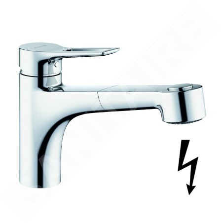Kludi Mix - Mitigeur d'évier avec douchette extractible, chrome 329420562