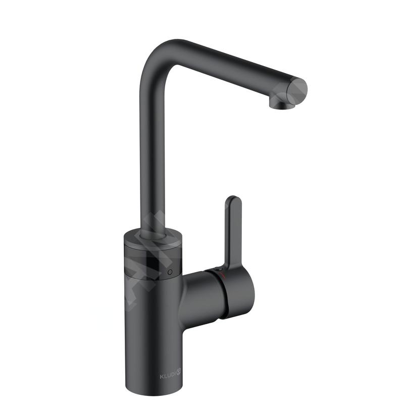 Kludi E-Go - Mitigeur électronique d'évier, alimentation réseau, noir mat 422206675